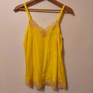 Express Silky Yellow Lace Camisole New Small Tank Top